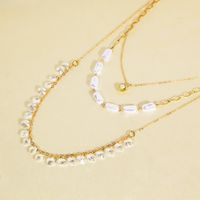 Simple Style Classic Style Shell Alloy Plating Gold Plated Women's Layered Necklaces main image 4