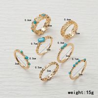 Ig Style Elegant Geometric Alloy Stone Plating Inlay Artificial Gemstones Gold Plated Women's Rings main image 2