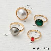 Ig Style Elegant Geometric Alloy Stone Plating Inlay Artificial Gemstones Gold Plated Women's Rings main image 5