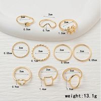 Ig Style Elegant Geometric Alloy Stone Plating Inlay Artificial Gemstones Gold Plated Women's Rings main image 6