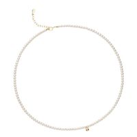 Elegant Round Imitation Pearl Sterling Silver Plating Gold Plated Pendant Necklace sku image 1