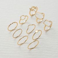 Ig Style Elegant Geometric Alloy Stone Plating Inlay Artificial Gemstones Gold Plated Women's Rings sku image 4