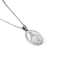 304 Stainless Steel 18K Gold Plated Streetwear Plating Oval Pendant Necklace sku image 1