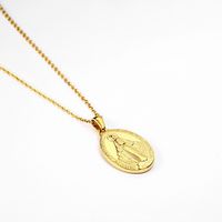304 Stainless Steel 18K Gold Plated Streetwear Plating Oval Pendant Necklace sku image 3