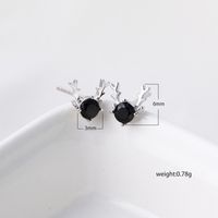 Fashion Antler Earrings S925 Silver Simple Christmas Elk Diamond Zircon Earrings main image 6