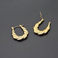 1 Paar Königin Einfacher Stil Geometrisch Überzug Rostfreier Stahl 18 Karat Vergoldet Reif Ohrringe sku image 1