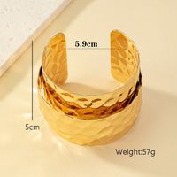 Hip-hop Solid Color Alloy Plating Gold Plated Women's Bangle main image 6