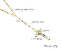 Titanium Steel 18K Gold Plated Vintage Style Cross Pendant Necklace main image 2