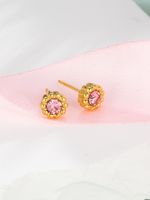 1 Pair Elegant Lady Geometric Plating Inlay 304 Stainless Steel Zircon 18K Gold Plated Ear Studs main image 8