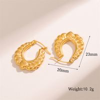 1 Pair Retro Simple Style U Shape Plating 201 Stainless Steel 18K Gold Plated Earrings main image 5