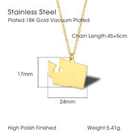 304 Stainless Steel 18K Gold Plated Simple Style Commute Plating Solid Color Pendant Necklace main image 2