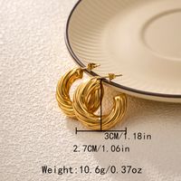 1 Pair Nordic Style Commute Spiral Stripe Enamel Plating Stainless Steel Gold Plated Ear Studs sku image 3