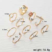 Hip-hop Classic Style Color Block Gold Plated Silver Plated Artificial Gemstones Opal Alloy Wholesale Rings main image 6