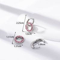 1 Pair Simple Style Round Flower Plating Inlay Stainless Steel Zircon 18k Gold Plated Earrings main image 2