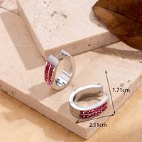 1 Paire Style Simple Rond Fleur Placage Incruster Acier Inoxydable Zircon Plaqué Or 18k Des Boucles D'oreilles main image 4