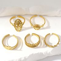 Simple Style Commute Solid Color Stainless Steel Plating 18k Gold Plated Rings main image 5