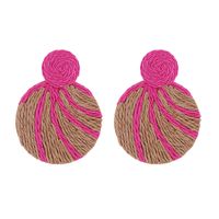 1 Pair Vintage Style Round Braid Alloy Raffia Drop Earrings main image 5