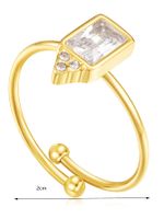 Edelstahl 304 14 Karat Vergoldet Einfacher Stil Inlay Geometrisch Zirkon Verstellbarer Ring main image 2