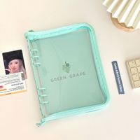 Ins Style Simple Transparent Pvc Soft Shell A5a6 Loose-leaf Zipper Bag Edge Hand Book sku image 17