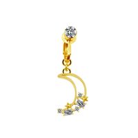 Sweet Streetwear Star Moon Heart Shape Stainless Steel Alloy Copper Plating Inlay Rhinestones Gold Plated Belly Ring sku image 3
