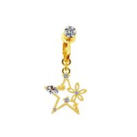 Sweet Streetwear Star Moon Heart Shape Stainless Steel Alloy Copper Plating Inlay Rhinestones Gold Plated Belly Ring sku image 4