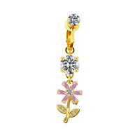 Sweet Streetwear Star Moon Heart Shape Stainless Steel Alloy Copper Plating Inlay Rhinestones Gold Plated Belly Ring main image 10