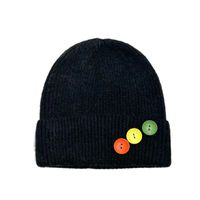 Unisex Preppy Style Simple Style Solid Color Button Eaveless Wool Cap main image 5