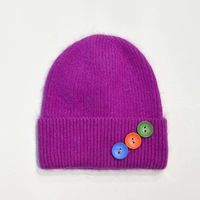 Unisex Preppy Style Simple Style Solid Color Button Eaveless Wool Cap sku image 9