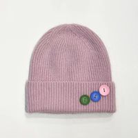 Unisex Preppy Style Simple Style Solid Color Button Eaveless Wool Cap sku image 7
