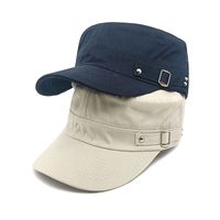 Men's Simple Style Solid Color Curved Eaves Military Hat main image 3