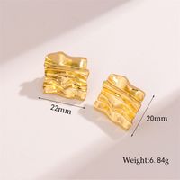 1 Pair Retro Simple Style Irregular Square Plating 201 Stainless Steel 18K Gold Plated Ear Studs sku image 2