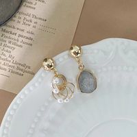 1 Pair Retro Roman Style Geometric Alloy Gold Plated Drop Earrings sku image 2