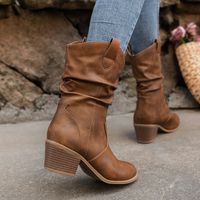Women's Streetwear Solid Color Point Toe Riding Boots main image 2