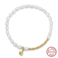 Lady Baroque Style Solid Color Freshwater Pearl Sterling Silver Plating 14k Gold Plated Bracelets main image 6