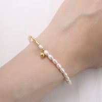 Lady Baroque Style Solid Color Freshwater Pearl Sterling Silver Plating 14k Gold Plated Bracelets main image 3