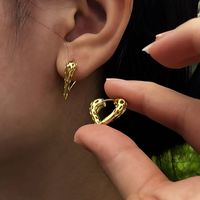 1 Pair Elegant Xuping Commute Heart Shape Plating Alloy 24k Gold Plated Ear Studs main image 2