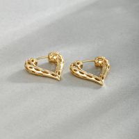 1 Pair Elegant Xuping Commute Heart Shape Plating Alloy 24k Gold Plated Ear Studs main image 3