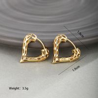 1 Pair Elegant Xuping Commute Heart Shape Plating Alloy 24k Gold Plated Ear Studs main image 4