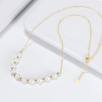 Simple Style Geometric Freshwater Pearl Sterling Silver Necklace main image 4