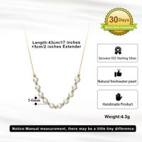 Simple Style Geometric Freshwater Pearl Sterling Silver Necklace main image 2