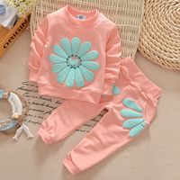 Streetwear Flower Cotton Girls Clothing Sets sku image 19