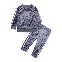 Basic Solid Color Velvet Polyester Girls Clothing Sets sku image 12