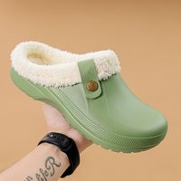 Unisex Streetwear Solid Color Round Toe Cotton Slippers main image 2