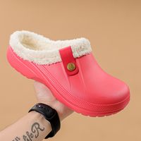 Unisex Streetwear Solid Color Round Toe Cotton Slippers main image 4