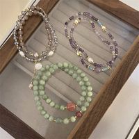 Sweet Geometric Color Block Freshwater Pearl Opal Glass Beaded Women's Bracelets main image 2
