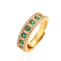 Elegant Luxurious Round Copper Plating Inlay Zircon 18k Gold Plated Open Rings main image 6