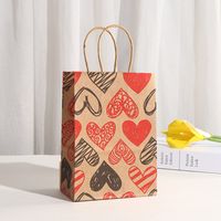 Valentine's Day Casual Cartoon Brown Paper Party Gift Bags sku image 1