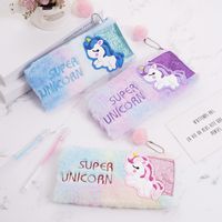 Unicorn Pv Velvet Class Learning Cute Pencil Case main image 5