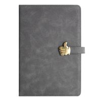 1 Piece Solid Color Class Learning Pu Leather Business Notebook main image 6