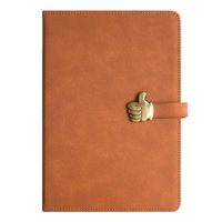 1 Piece Solid Color Class Learning Pu Leather Business Notebook main image 2